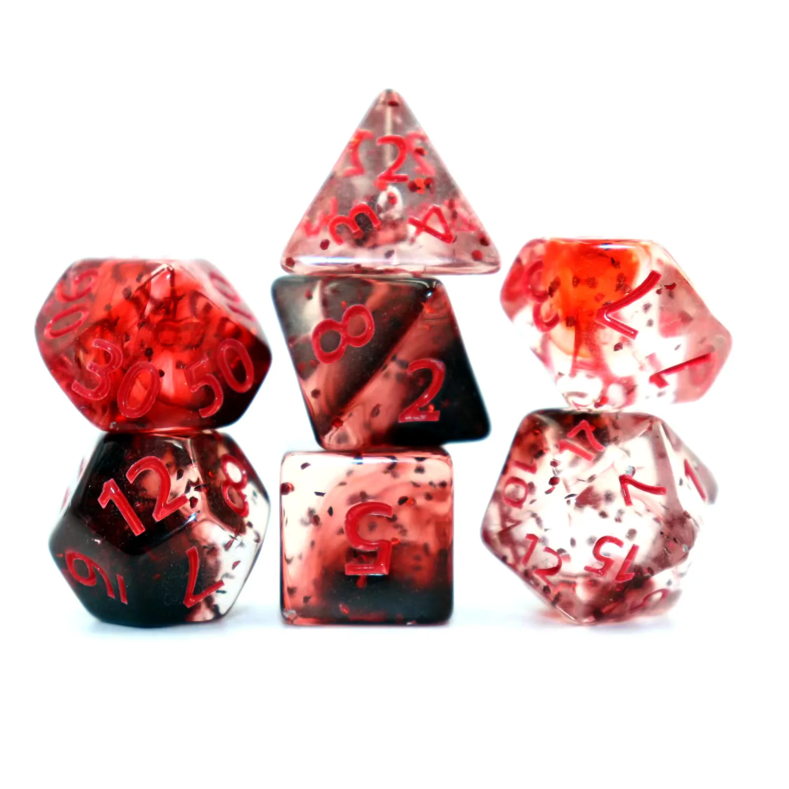 7pcs Set Crystal style DND Dice Set Polyhedral Table Game Dice Role-Playing RPG Dice