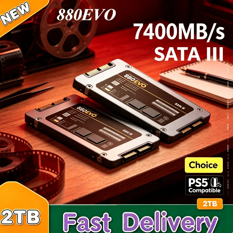 [Brand+]  NEW 880EVO External Hard Disk High Speed For Internal Hard Drive Sata3 Interface Portable Solid State Drive For Laptop