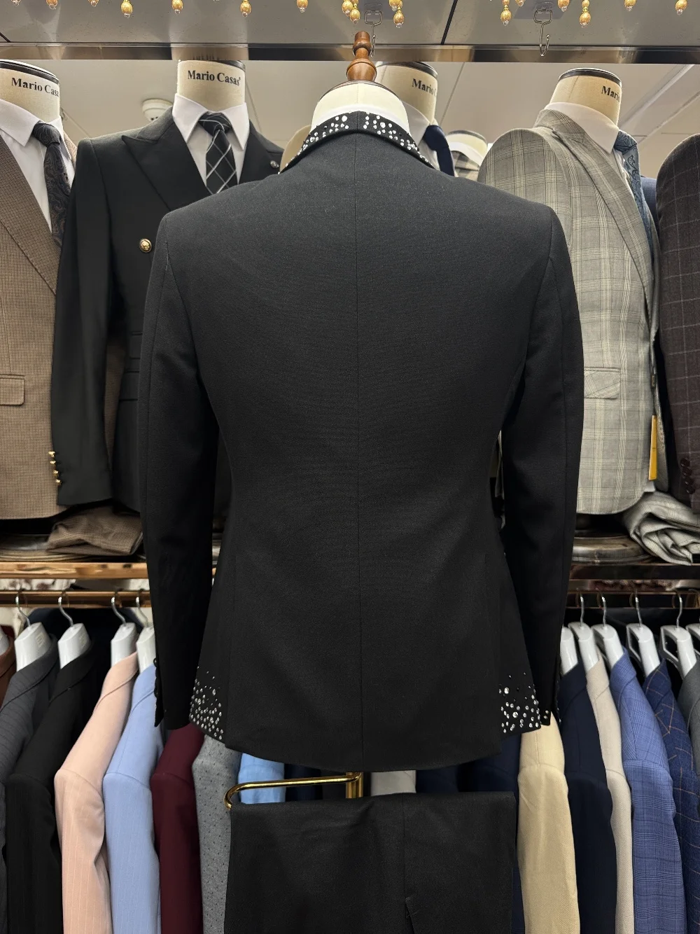 Luxurious Fashionable Men's Suit Heavy Beaded Party Celebrity Groom Wear Decent Jacket Vest Pants Set Four Seasons On Sale
