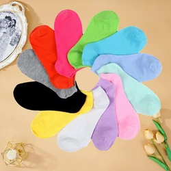 5 Pairs/Lot Women Ankle Cotton Socks Breathable Solid Color Comfortable Soft Simple Fashion Summer Low Cut Short Socks