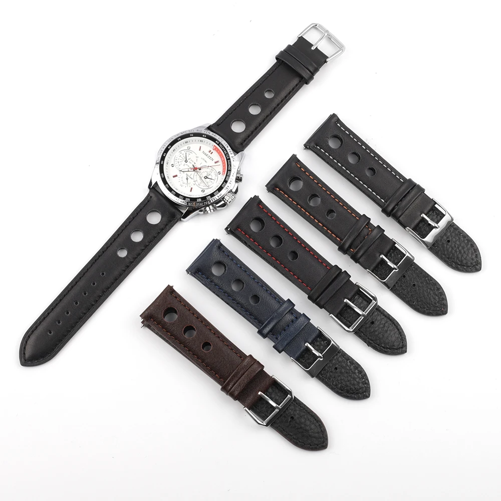 High Quality Genuine Leather Watch Band  Straps 18mm 20mm 22mm 24mm Black Brown Coffee Watchbands for Men Watch Accessories