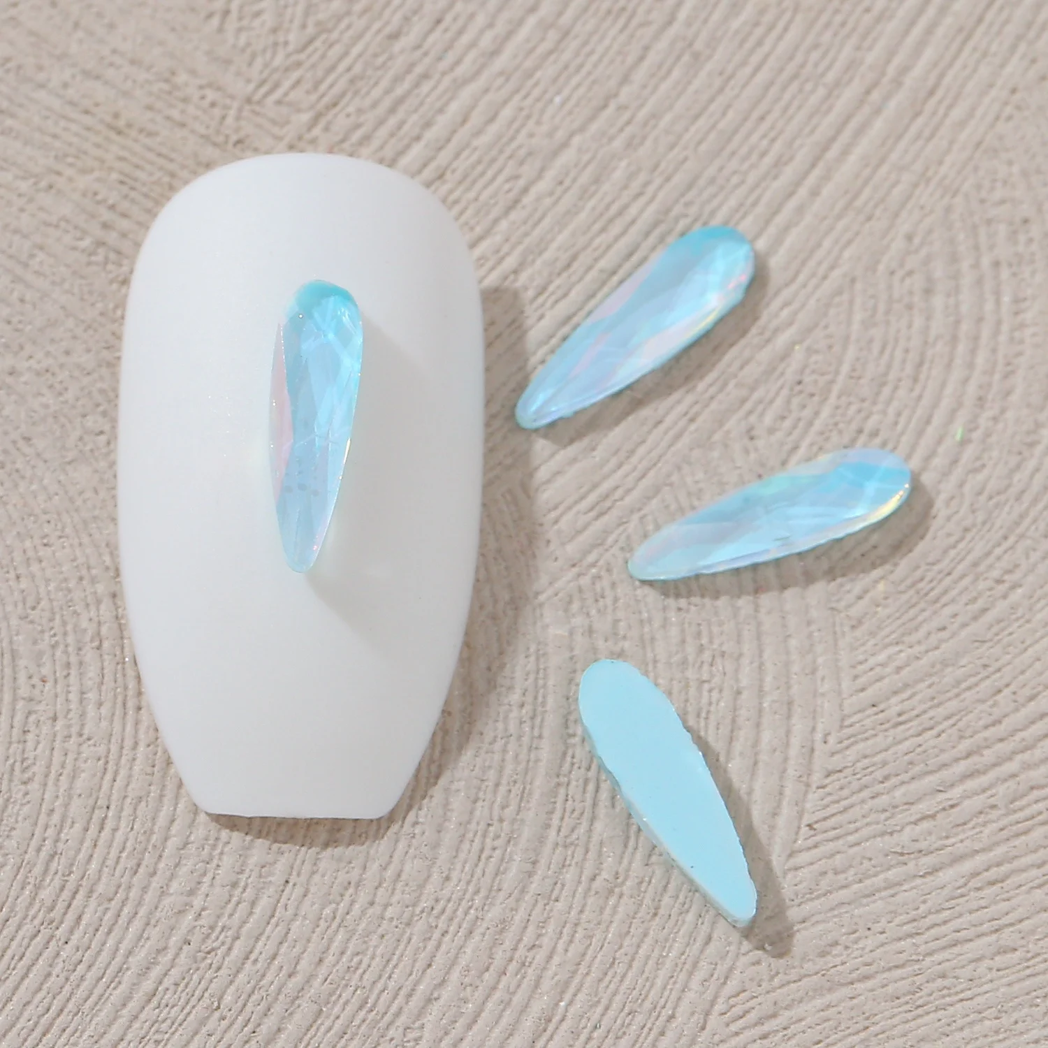 أحجار راين فنية للأظافر بقاع مسطح ، موكا نيون ، زجاج لامع ذاتي اللصق ، ديكور أظافر ثلاثي الأبعاد كريستال ، بيع بالجملة ، 3x10mm #4