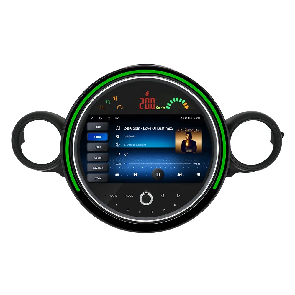 Wholesale car gps navigation for  MINI R56 car stereo with ambient light support speed display car audio system