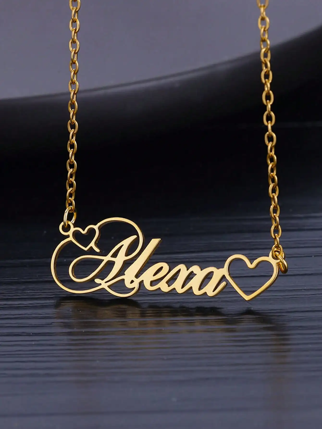 Custom Crown Heart Name Necklaces For Women Stainless Steel Nameplate Crown Font Necklace Handmade Jewelry Couple Gift 2024