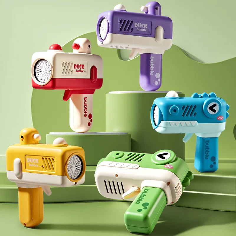 Bambini animali pistola a bolle macchina automatica per bolle forma di soffiatore di sapone simpatici Pomperos giocattoli all'aperto per regali per bambini