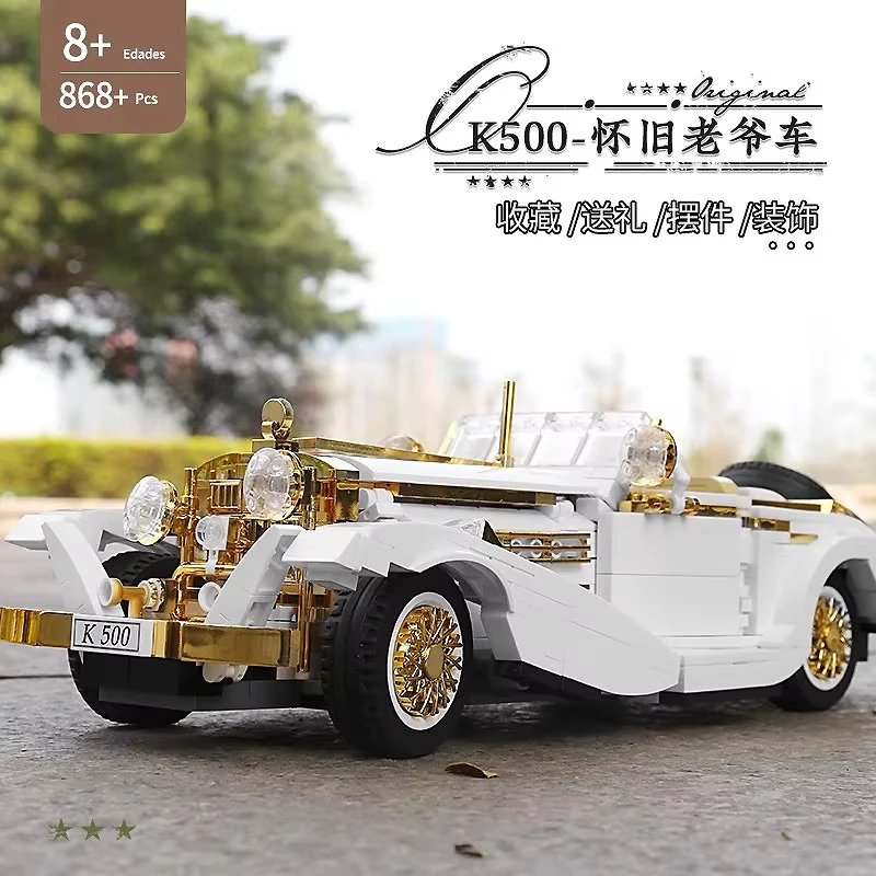 MOULD KING 10003 Technical Sport Car Building Blocks K500 Vintage Car MOC Bricks Puzzle Educational Toys For Kid Christmas Gifts