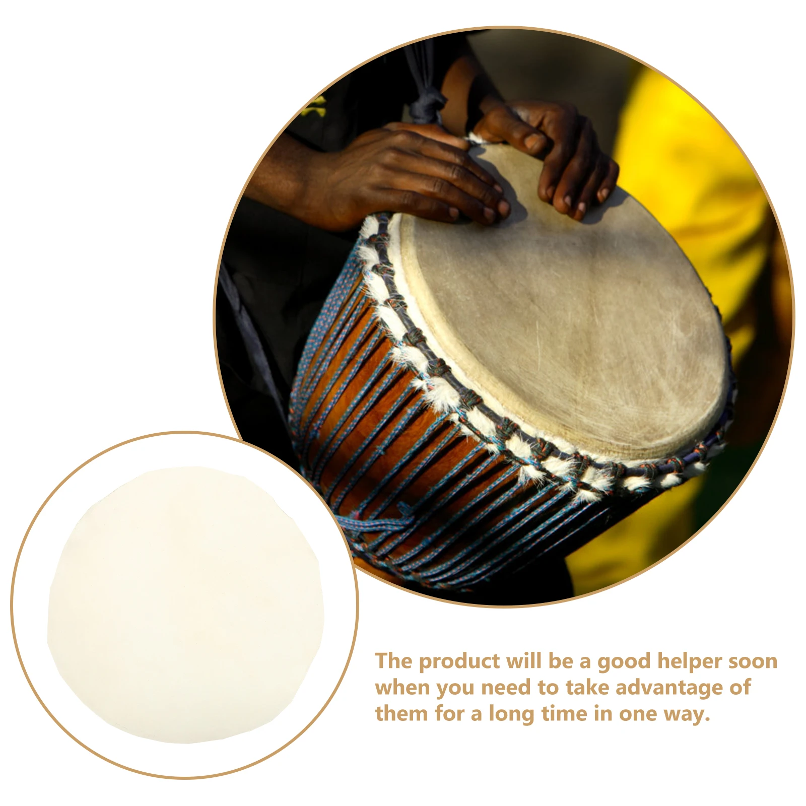 African Drum Skin Drum Cover Replacement African Drums Surface Drum Goat Skin Fittings Percussion accessory Random Style