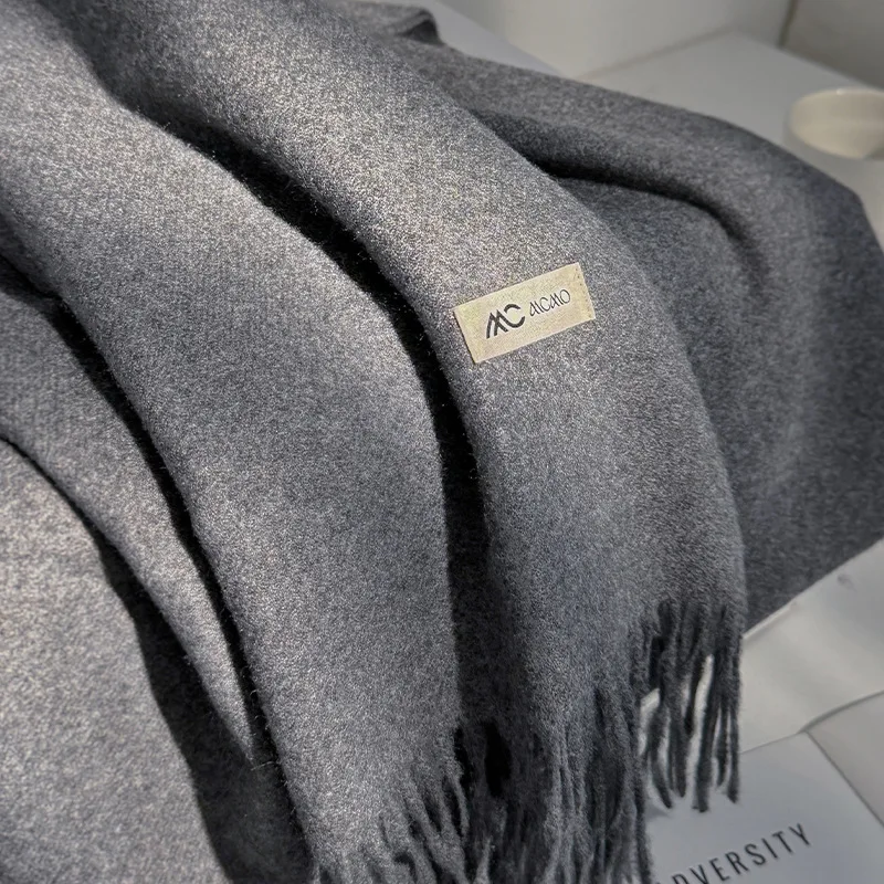 40 ألوان الصلبة الشتاء وشاح للنساء سميكة الدافئة شال كشمير في الهواء الطلق الفاخرة الباشمينا Bufanda يندبروف الأوشحة هدية الكريسماس #6