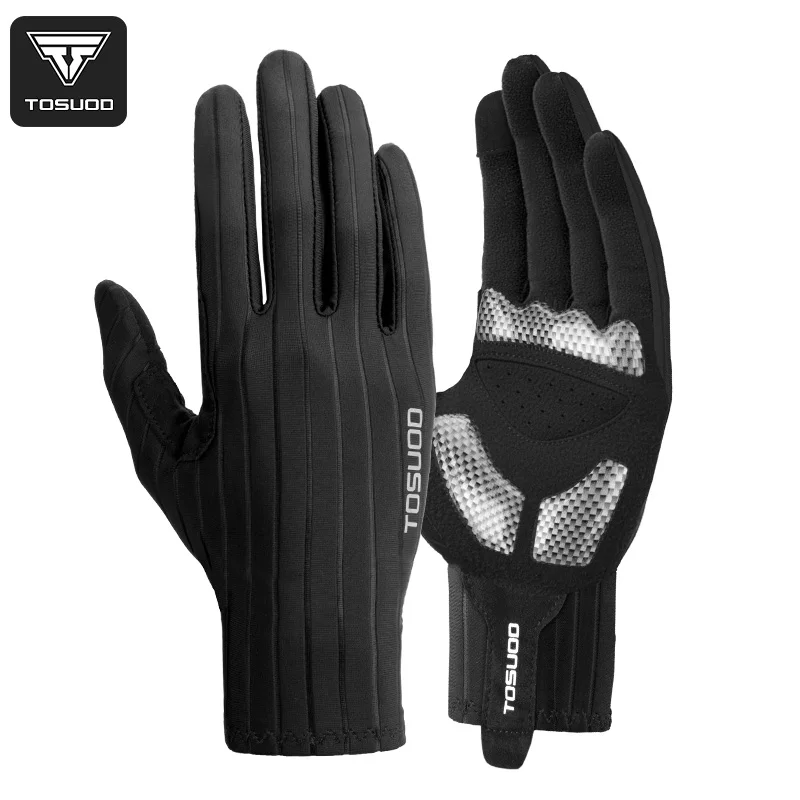 TOSUOD Frühlings-Fahrradhandschuhe, atmungsaktiv, stoßdämpfend, rutschfest, Touchscreen, lange Handschuhe, Outdoor, Laufen, Reiten, Fahrradhandschuhe