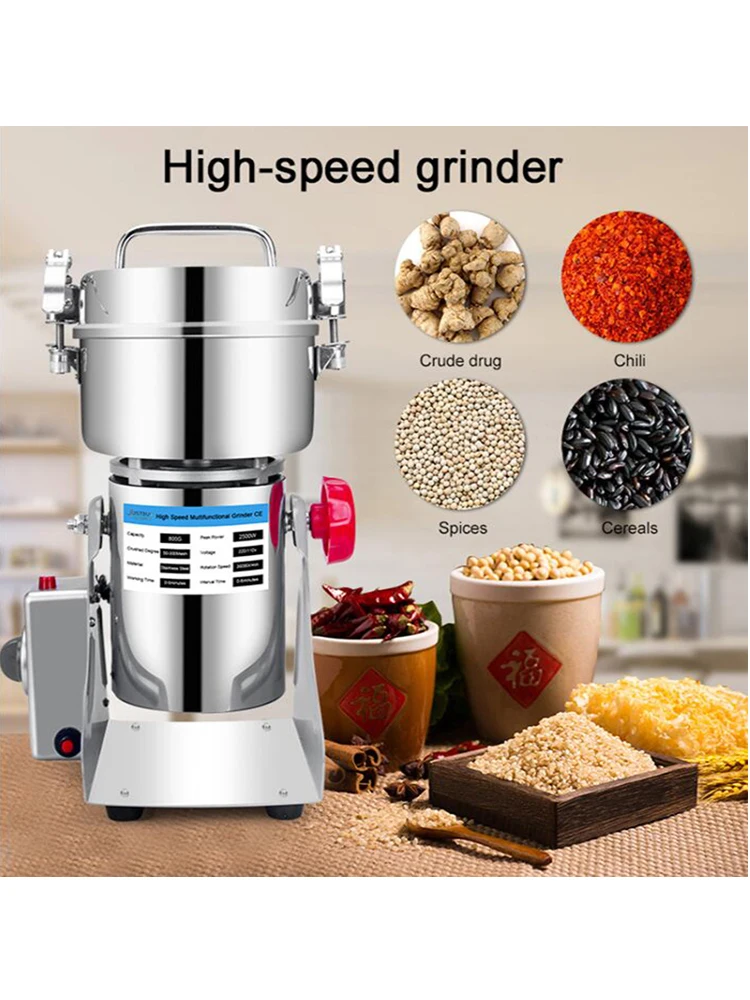 Teile Kostenloser Große Kapazität 800G 3000W Kräutermühle Kaffeemaschine Getreide Gewürze Mühle Medizin Weizen Mixer Trockenfuttermühle