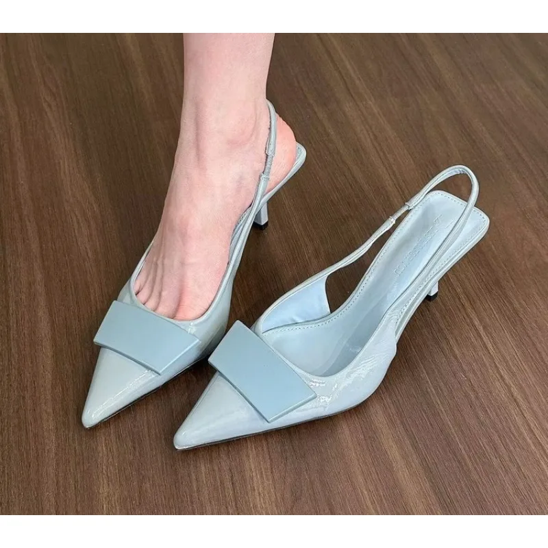 

2026 Summer High Heel Women Sandals Fashion Pointed Toe Singbacks Shoes Design Style Banquet Party Sandalias Shoes
