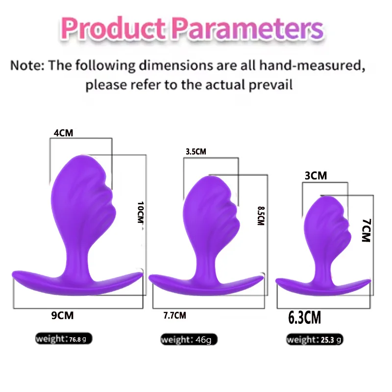 Silicone Curved Butt Plug Purple/Black Flared Base Anal Plug P-Spot G-Spot Stimulator Prostate Massager for Men And Women - view 3