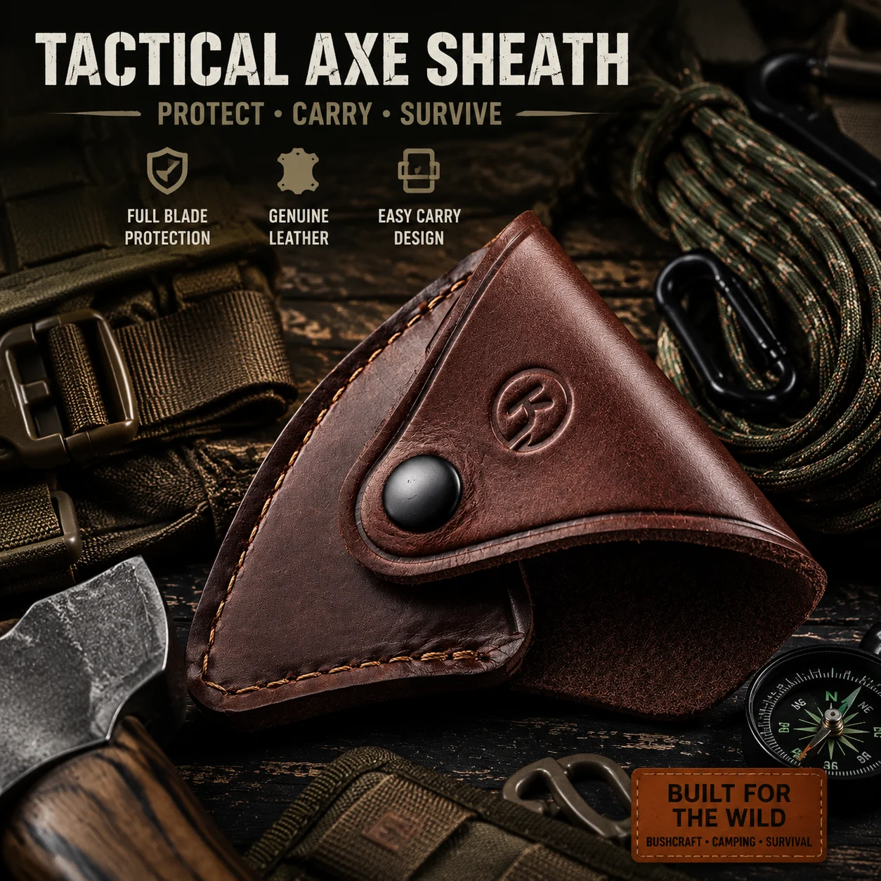 Outdoor Camping Axe Blade Protective Cover Portable Tool Storage Sheath