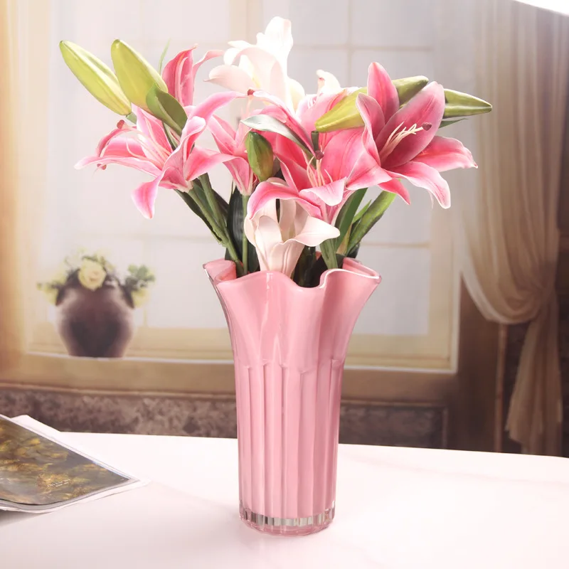 

Cz stained glass vase hydroponic flower holder home living room flower vase ornament