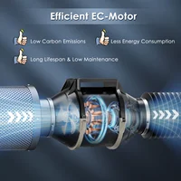 Ventilateur de gaine en ligne 4 et 6 pouces, débit d'air 600 m³/h, ventilateur d'extraction à moteur EC à vitesse variable pour salle de bain et tentes de culture 4