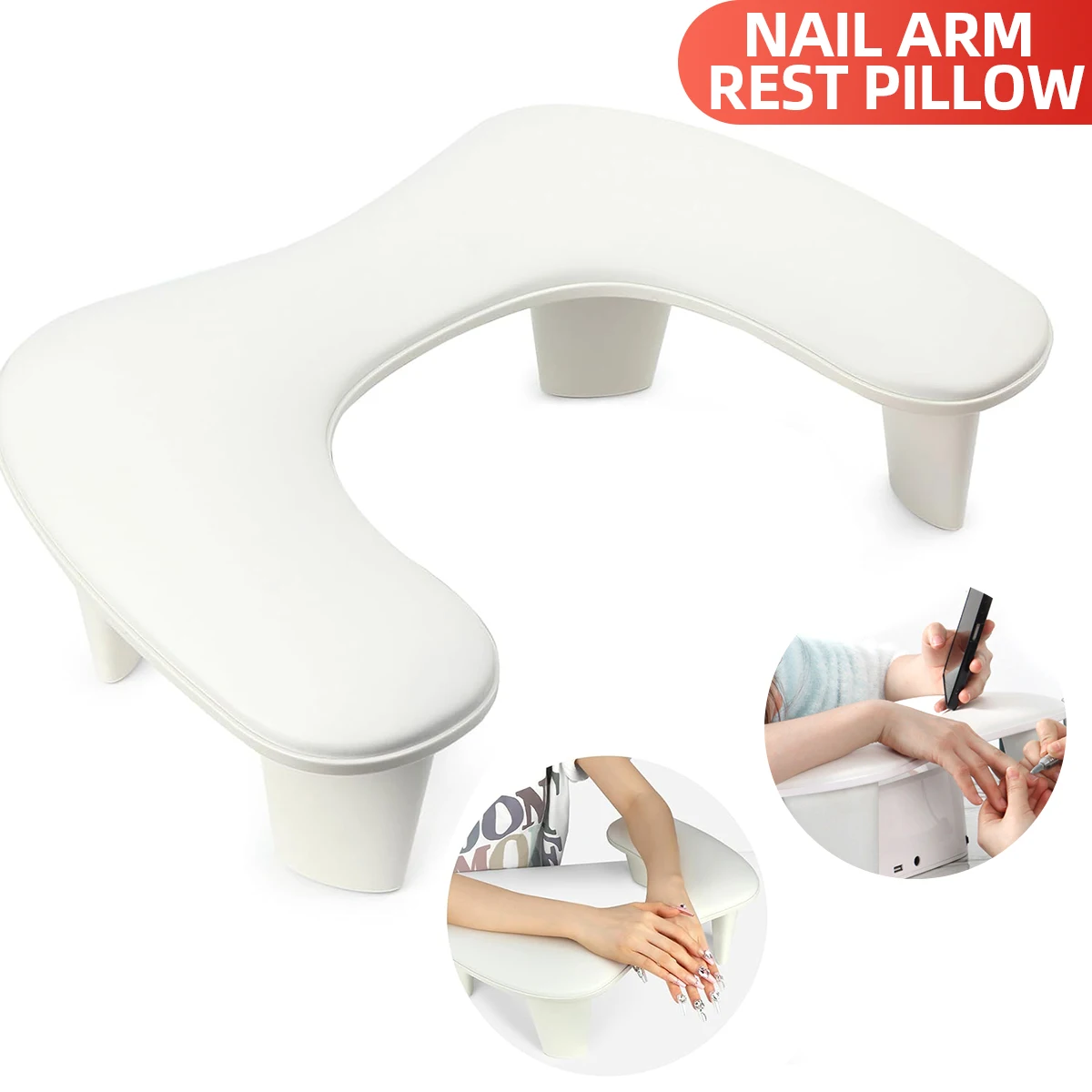 Two-Hand Nail Art Hand Pillow Portable Removable Stand Tilt Design Manicure Stand Hand Pillow PU Material Hand Pillow