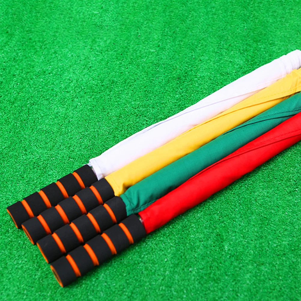 4 قطعة أعلام إشارة المباراة الحكم قضبان الفولاذ المقاوم للصدأ مقبض إسفنجي مقاوم للماء وخفيف الوزن ومتين لسباق كرة القدم #2