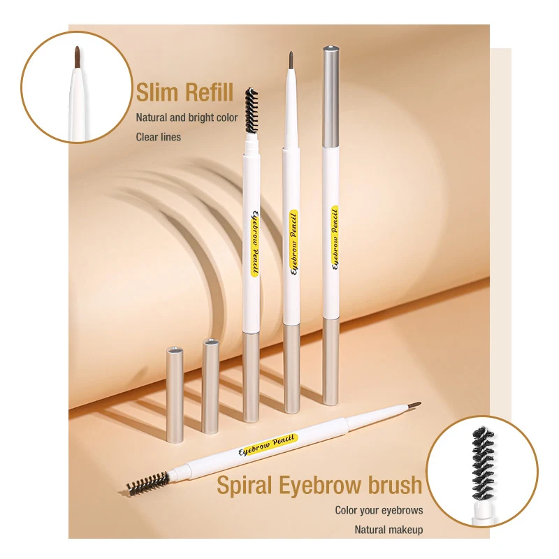 Kemelo Eyebrow Pencil Very Fine Waterproof, Sweat Proof Lasting Without Decolorization Makeup Artist Special Root Clear