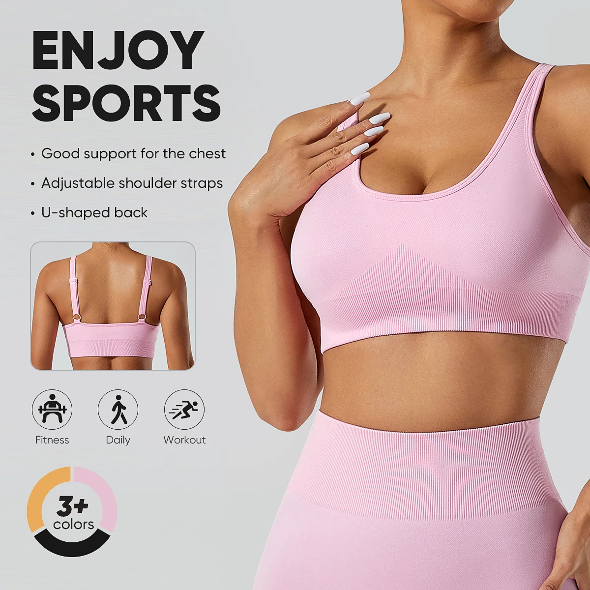 

2025 New Tight Seamless Yoga Bras for Shock-Absorbing Running Outdoor High-Intensity Fitness Underwear Women's Sports Bra