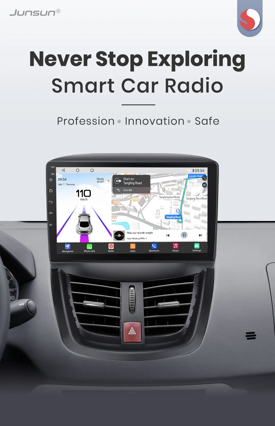 Junsun Qualcomm 8-Core 360 Kamera Drahtlose CarPlay Android Auto Auto Radio für Peugeot 207 207CC 2006 - 2015 GPS – Detail 7