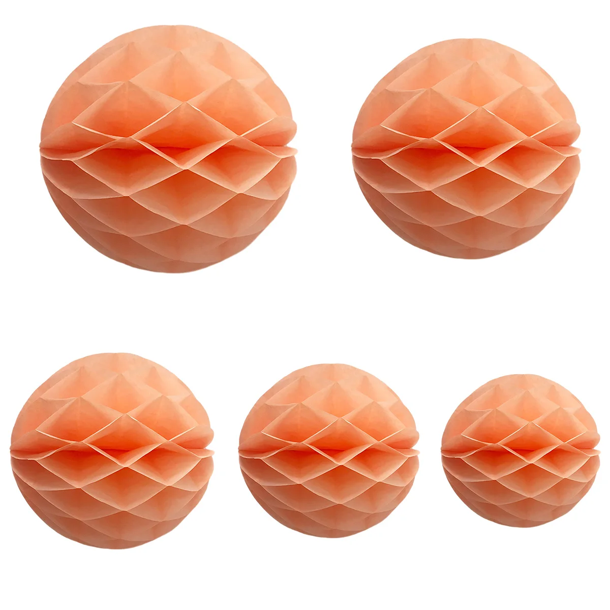 1pcs Set 6 Inch Peach Paper For Christening & Baptism Honey Comb Paper Honeycomb Ball Balls Decoration Paper Flower