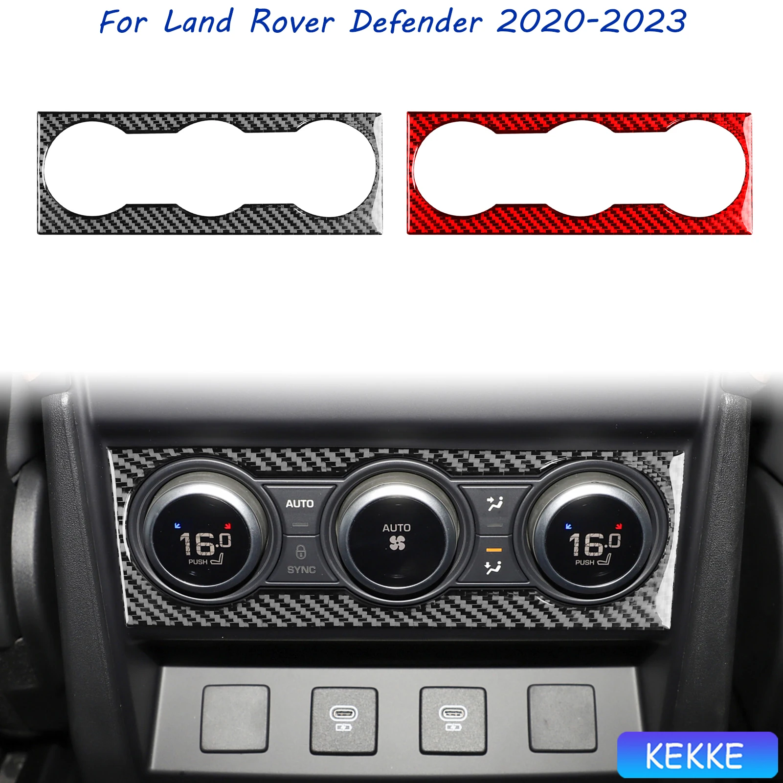 

For Land Rover Defender 2020-2023 Carbon Fiber Center Console Air Conditioning Switch Cover Car Interior Accessories Stickers