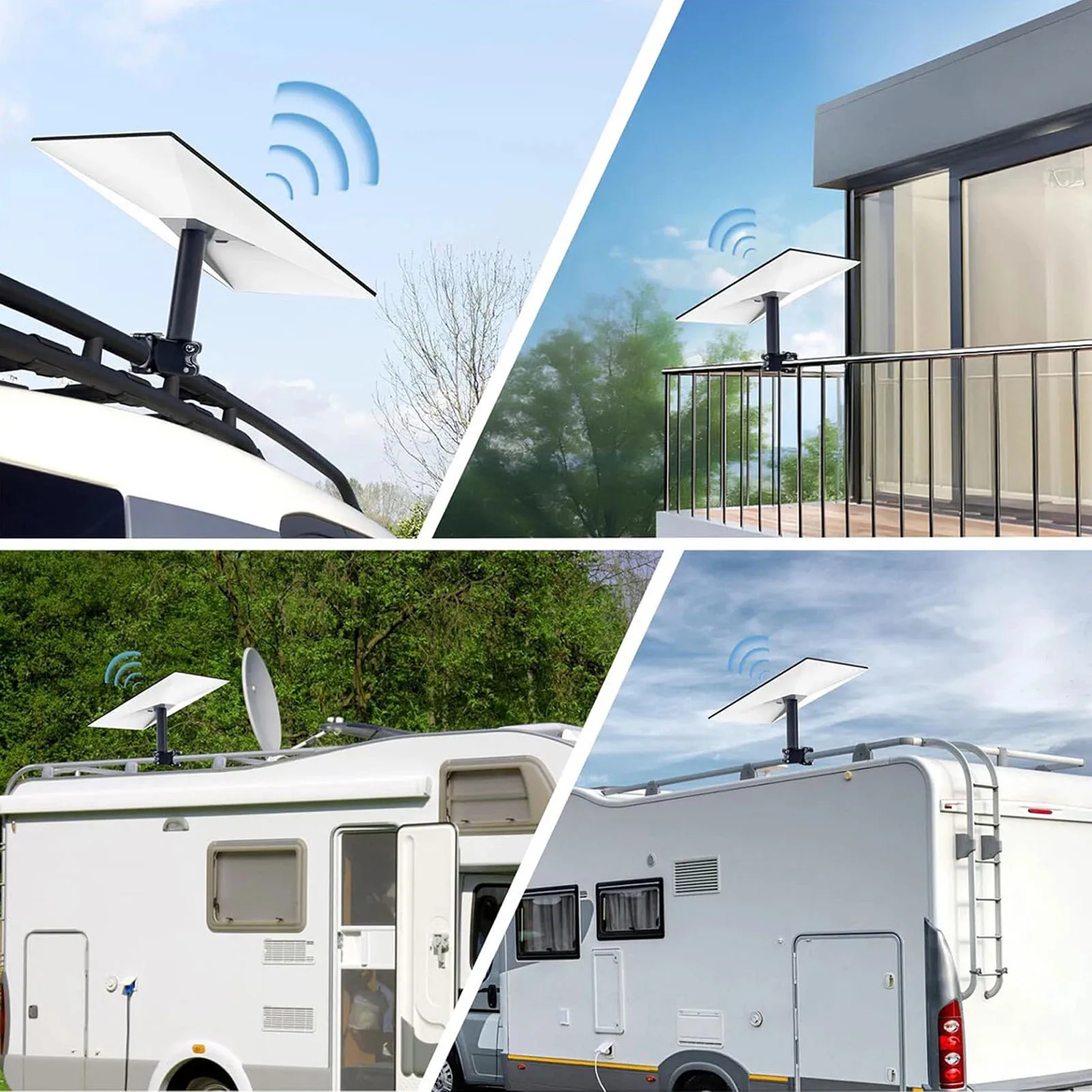 RV ラダーマウント アルミ合金 調整可能な取り付け範囲 0.8-1.17インチ ポール用 RV ヨット キャンプ車両 RV ルーフラックマウント