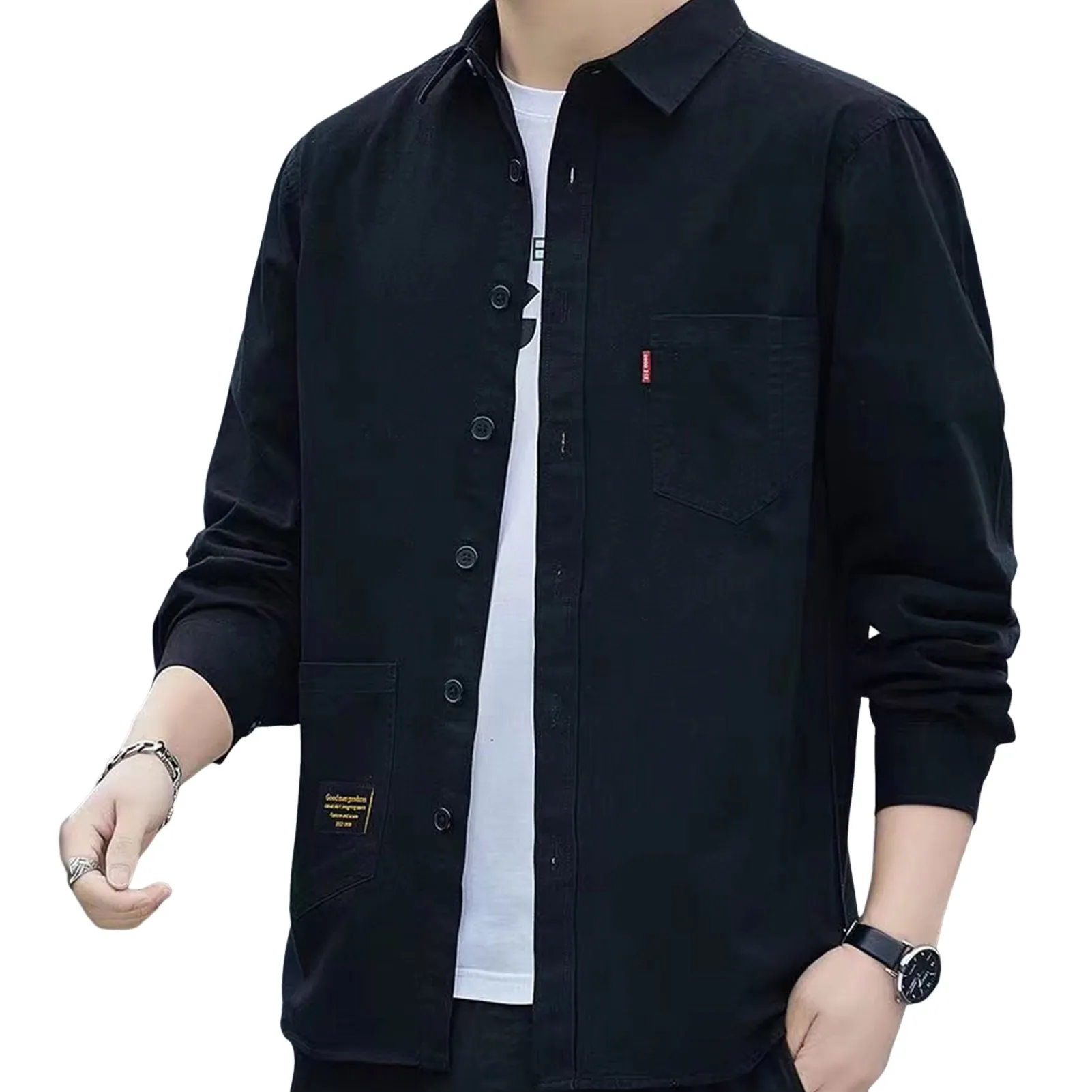 

Men's Medium Sleeve Shirt Comfortable Trendy Lapel Shirt Half Sleeve for Holiday Birthday Gift