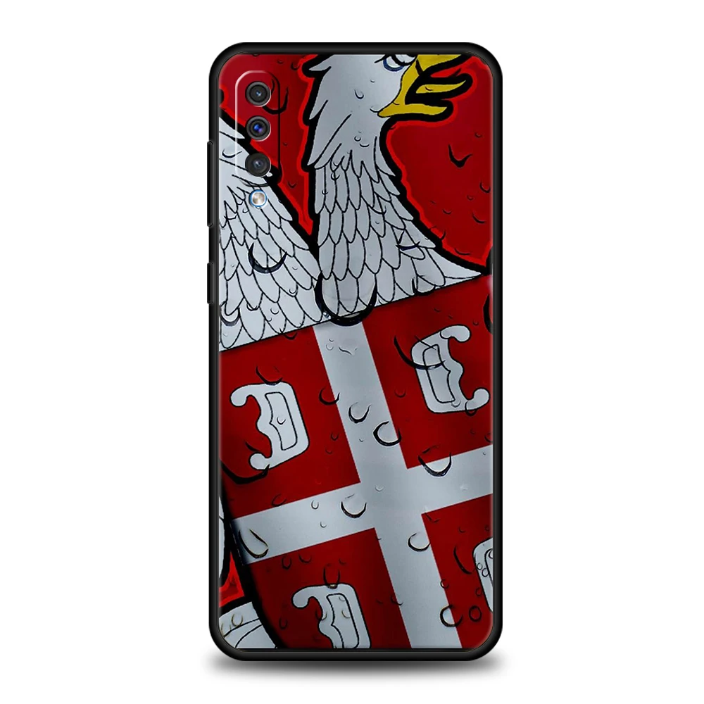 Serbia flag Badge Case For Samsung A56 A36 A26 A24 A16 A14 A12 A32 A50 A70 A20S A22 A30 A40 A34 A54 A42 A52 A04s A06 5G Cover