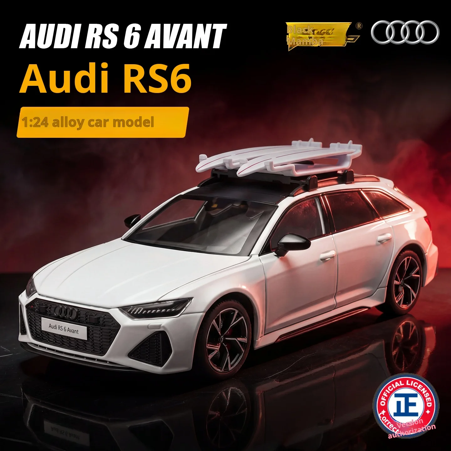 

Масштабная модель автомобиля Audi RS6 Hot Hatch Wagon Performance Shooting Brake 1:24 из сплава, со светом и звуком, коллекционная, симулятор.