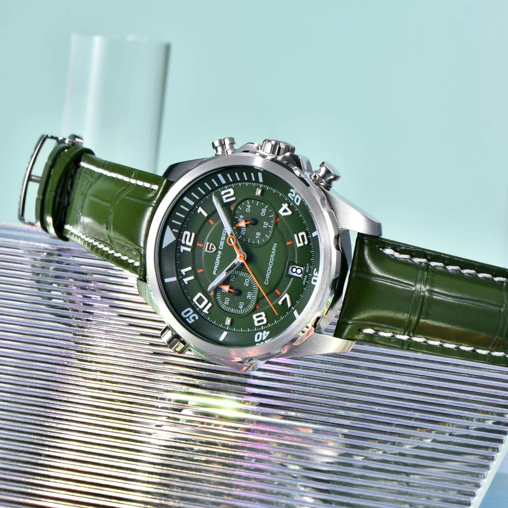 2025 Nuovi orologi da uomo PAGANI DESIGN Orologio al quarzo super luminoso per uomo Cronografo AR Orologio sportivo in pelle impermeabile con zaffiro