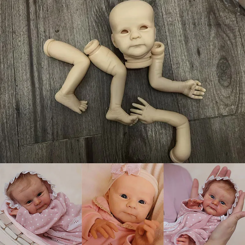 Onvoltooide Reborn Doll Kit Ayla 18 inch 45 cm DIY Ongeverfd Lege Pop Onderdelen met Lichaam Doek en Ogen