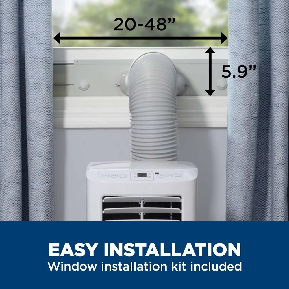 ble Air Conditioner for Small Rooms up to 150 sq ft., 3-in-1 with Dehumidify, Fan and Auto Evaporation, Included Window