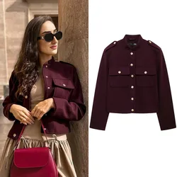 Women's Autumn Winter Jacket Casual Coats O-Neck Long Sleeves Pockets Buttons Single Breasted Women New Jackets Clothes Female