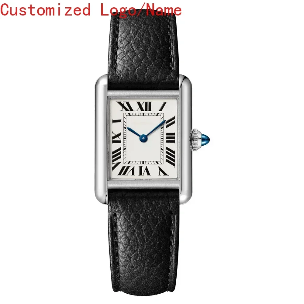 ساعات رياضية للرجال والنساء بحركة كوارتز للدبابات Relogio Masculino ذهبي وفضي وأسود من الجلد للسيدات حسب الطلب #1