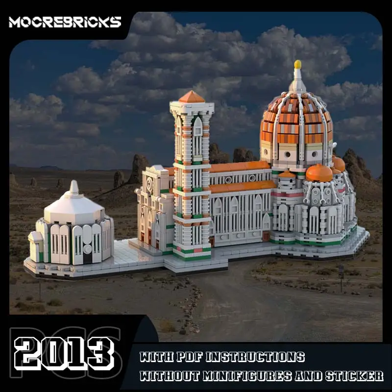 New City Model Cathedral Of Florence 1:800 MOC Creative Street View Architecture Building Blocks Bricks Kids Toy Birthday Gift