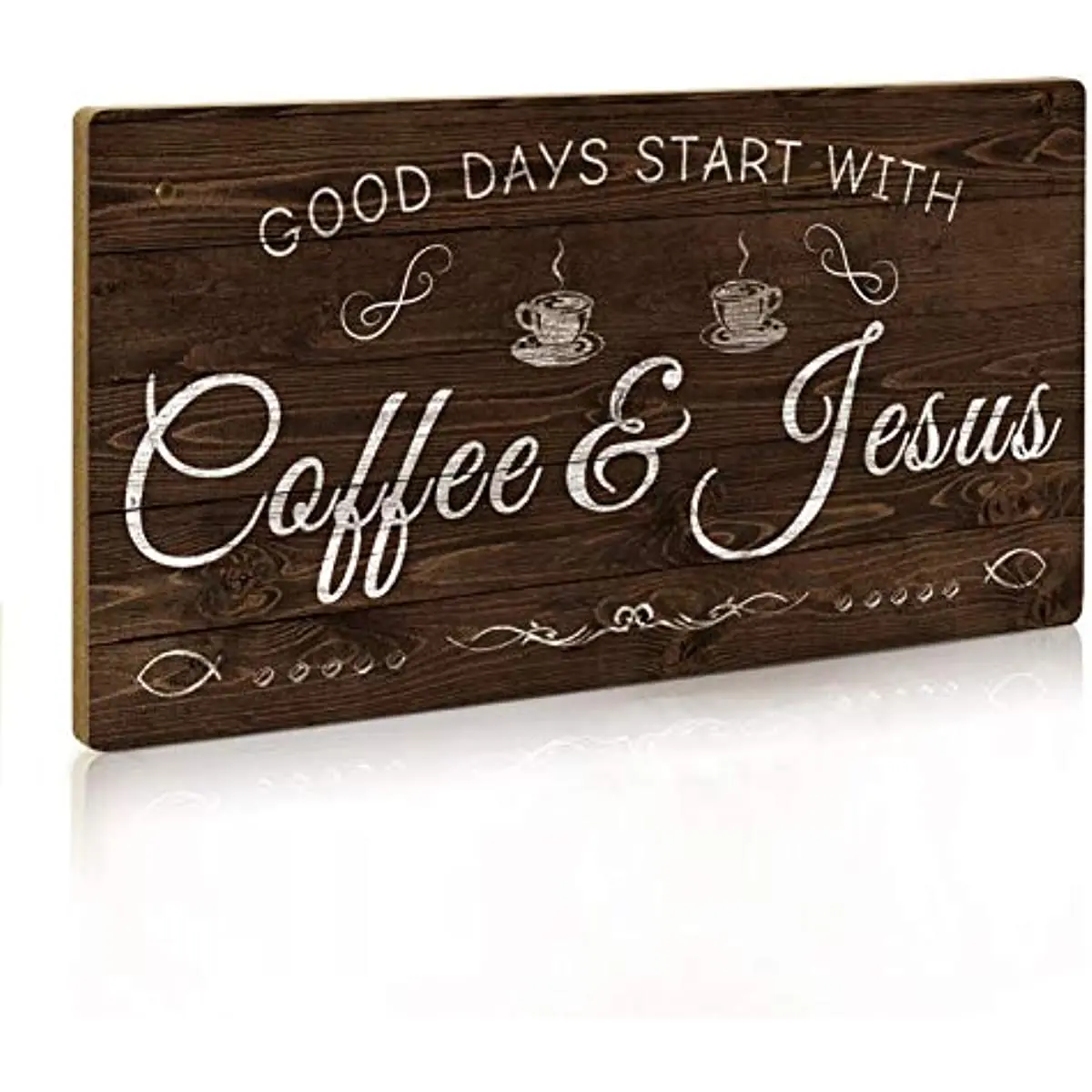 Coffee Sign Kitchen Coffee Bar Decor Plaque Gifts for Coffee Lover  Good Days Start with Coffee & Jesus