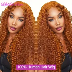 30 Inch Ginger Lace Front Wig Human Hair Wigs Water Wave 13x6 HD Lace Frontal Wig Brazilian Deep Curly Wigs For Black Women