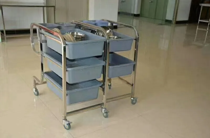 3 Layers Cleaning Trolley Service Trolley Cart For Hotel Restaurant Kitchen