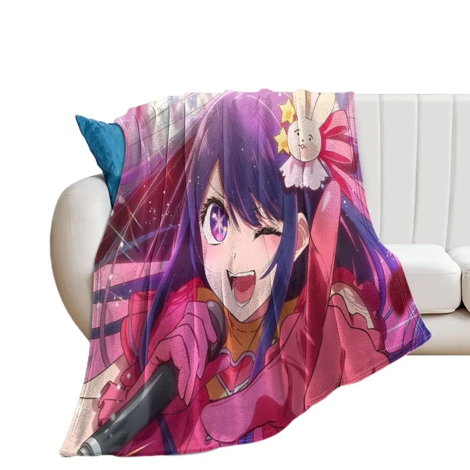 

Oshi no Ko - Hoshino Ai Singing Throw Blanket Single Decorative Sofa Blankets