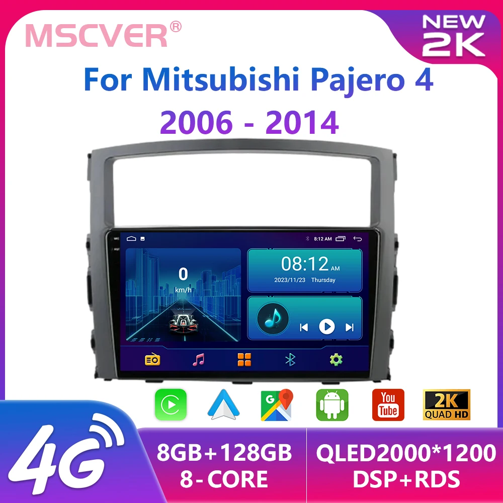 

2Din Android 13 Carplay для Mitsubishi Pajero 4 V80 V90 2006-2014 4G Автомобильное Стерео Радио мультимедийный видеоплеер навигация GPS DVD