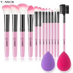 Pink 8-13Pcs Makeup Brushes Soft Fluffy Cosmetics Foundation Blush Powder Eyeshadow Kabuki Blending Makeup Brush Set Beauty Tool