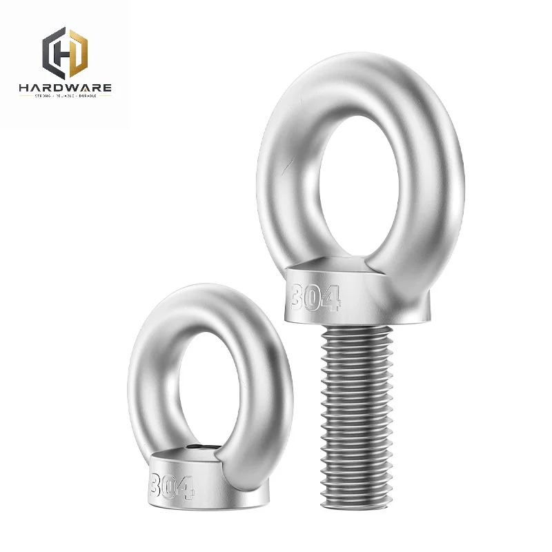 M3 M4 M5 M6 M8 M10 M12 DIN580 304 Stainless Steel Marine Lifting Eye Nuts/ Screw Ring Eyebolt Ring Hooking Nut Screws