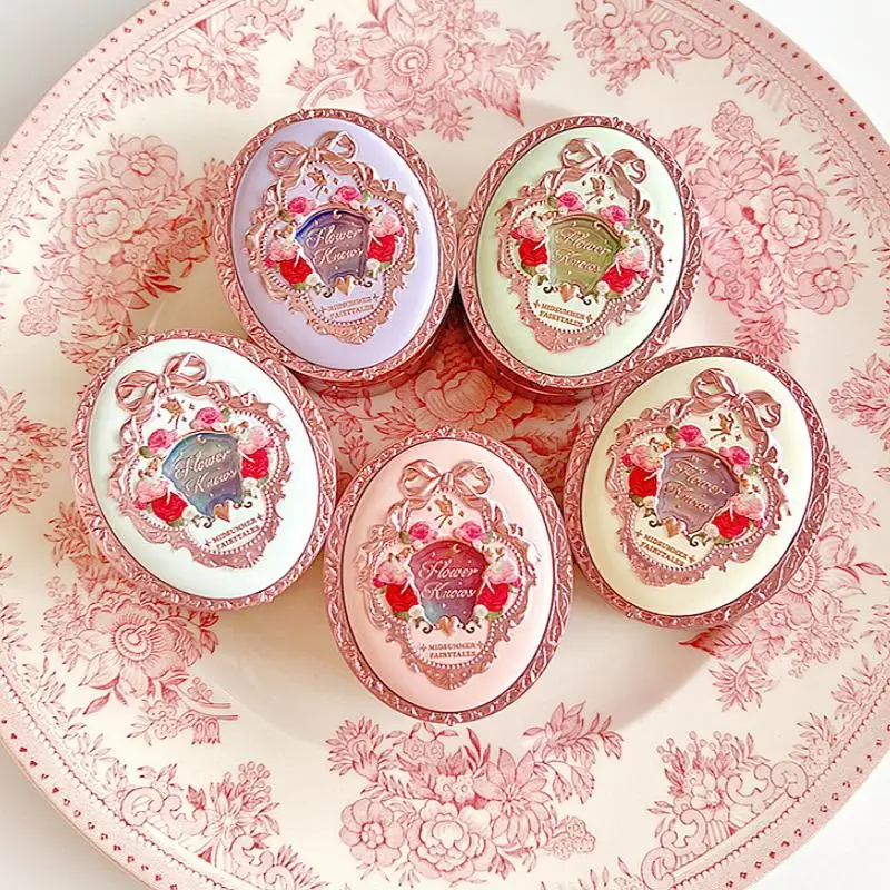 Authentic Bushiroad Japanese Flower Knows Blush Powder Case Gashapon Oval Decorative Makeup Storage Models