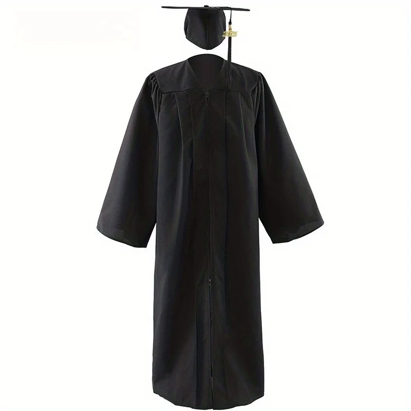 American College Student Bachelor's Suit with Hat Degree Suit Adult Graduation Dress Suit Doctoral Master's Suit