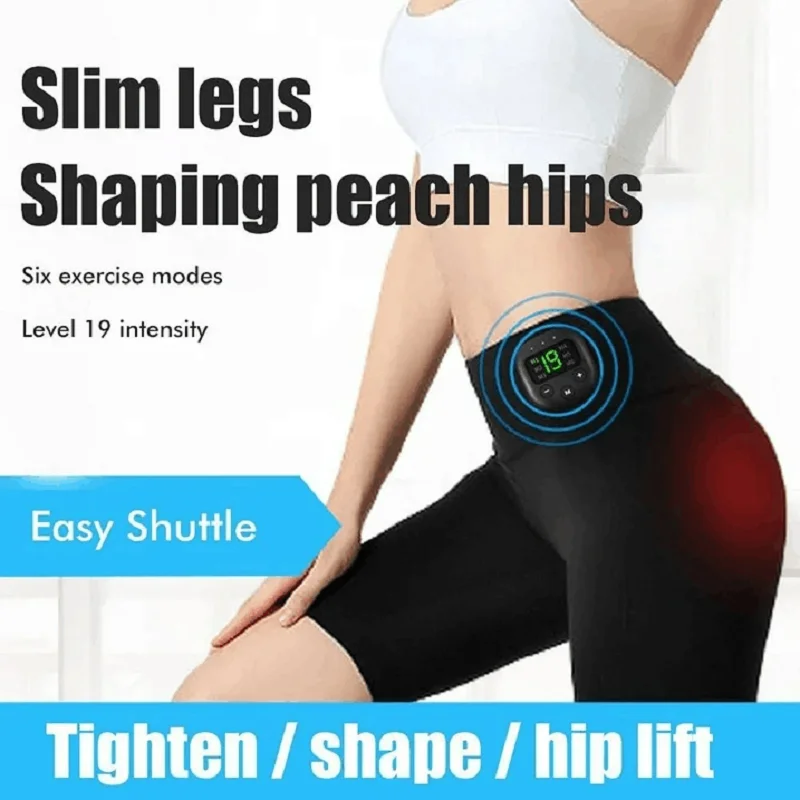 6 ModesButt Lifter Shapewear Yoga Shorts with 6 ModesEMS Muscle Stimulator Rechargeable High Waist Yoga Pants Thigh Slimmer