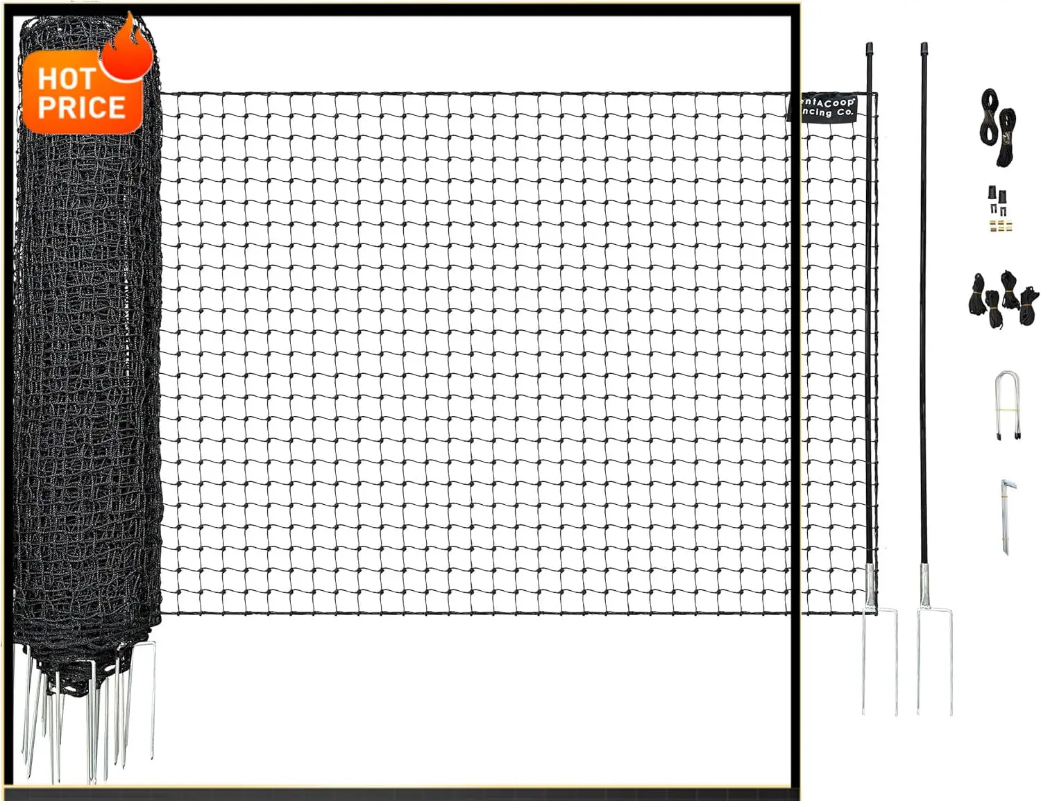 

Бестселлер: Ненапряженная черная ограда для животных 48" x 100' - Подходит для кур и других животных
