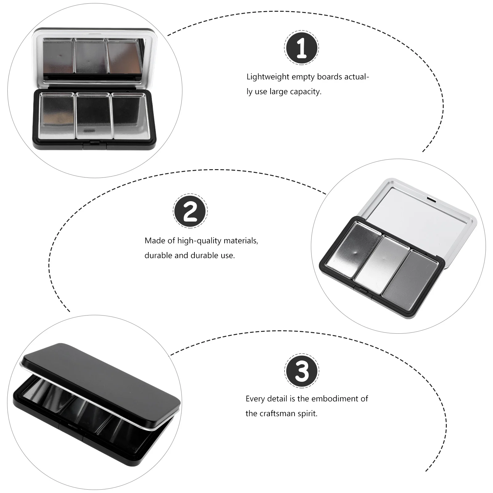 

Eyeshadow Storage Box Black Plastic Multi-function Tray Portable Makeup Case Lipstick Container Blusher Box Eyeshadow Palette