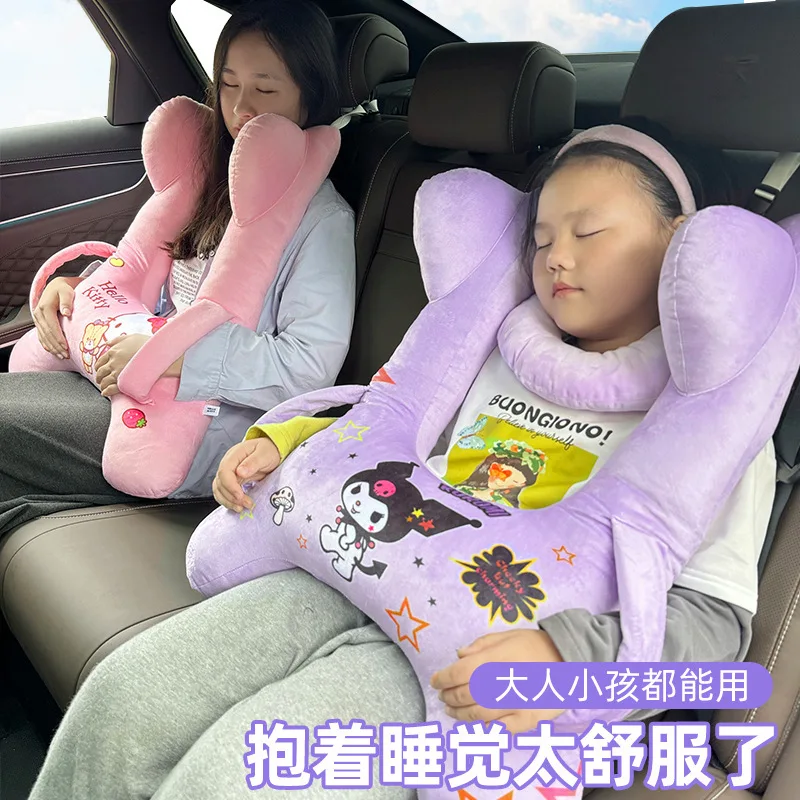 

Kid Car Neck Pillow with Seat Belt Cute Cartoon Pillow Comfortable Breathable Car Mounted Child Sleeping Pillow Safety Sleep Aid