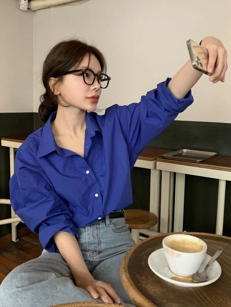 

Candy Miss Korean Style Loose Casual Long Sleeve Shirt Sun Protection All-Match Women's Cotton Casual Shirt Summer 2025